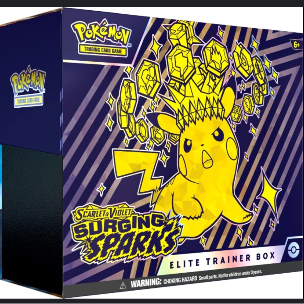 Pokemon Surging Sparks Elite Trainer Box - Yellow and Blue